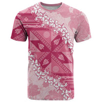 Bula Fiji Plumeria Tagimoucia Salusalu Pink T Shirt Kaiviti Masi LT7 Pink - Polynesian Pride