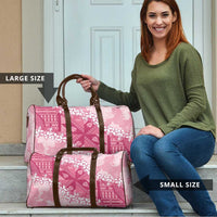 Bula Fiji Plumeria Tagimoucia Salusalu Pink Travel Bag Kaiviti Masi LT7 - Polynesian Pride