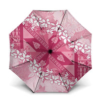 Bula Fiji Plumeria Tagimoucia Salusalu Pink Umbrella Kaiviti Masi LT7 One Size Folded 11.42 inch Opened Diameter 37.4 inch Pink - Polynesian Pride