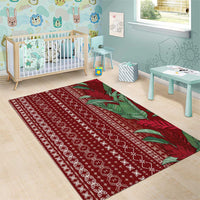 Women's Day Samoa Malu Tattoo Inspired Mix Teuila Area Rug Scarlet