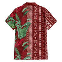 Women's Day Samoa Malu Tattoo Inspired Mix Teuila Family Matching Off The Shoulder Long Sleeve Dress and Hawaiian Shirt Scarlet LT7 - Polynesian Pride