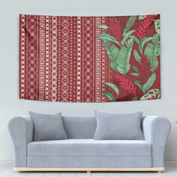 Women's Day Samoa Malu Tattoo Inspired Mix Teuila Tapestry Scarlet