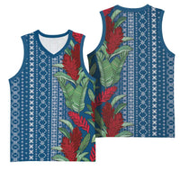 Women's Day Samoa Malu Tattoo Inspired Mix Teuila Basketball Jersey Royal Blue