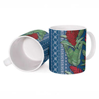 Women's Day Samoa Malu Tattoo Inspired Mix Teuila Ceramic Mug Royal Blue