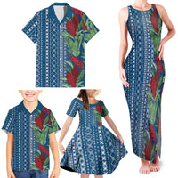 Women's Day Samoa Malu Tattoo Inspired Mix Teuila Family Matching Tank Maxi Dress and Hawaiian Shirt Royal Blue LT7 - Polynesian Pride