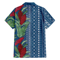 Women's Day Samoa Malu Tattoo Inspired Mix Teuila Family Matching Tank Maxi Dress and Hawaiian Shirt Royal Blue LT7 - Polynesian Pride