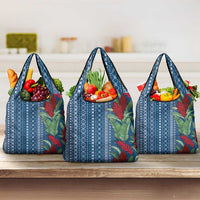 Women's Day Samoa Malu Tattoo Inspired Mix Teuila Grocery Bag Royal Blue