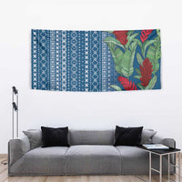Women's Day Samoa Malu Tattoo Inspired Mix Teuila Tapestry Royal Blue