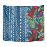 Women's Day Samoa Malu Tattoo Inspired Mix Teuila Tapestry Royal Blue