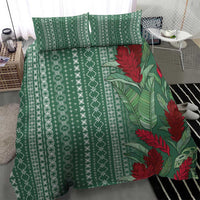 Women's Day Samoa Malu Tattoo Inspired Mix Teuila Bedding Set Sage Green
