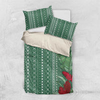 Women's Day Samoa Malu Tattoo Inspired Mix Teuila Bedding Set Sage Green