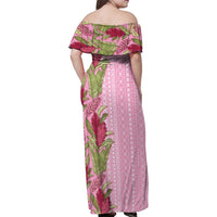 Women's Day Samoa Malu Tattoo Inspired Mix Teuila Family Matching Off Shoulder Maxi Dress and Hawaiian Shirt Rose Pink LT7 - Polynesian Pride