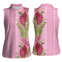 Women's Day Samoa Malu Tattoo Inspired Mix Teuila Women Sleeveless Polo Shirt Rose Pink LT7 - Polynesian Pride