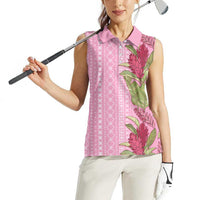 Women's Day Samoa Malu Tattoo Inspired Mix Teuila Women Sleeveless Polo Shirt Rose Pink LT7 - Polynesian Pride