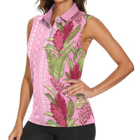 Women's Day Samoa Malu Tattoo Inspired Mix Teuila Women Sleeveless Polo Shirt Rose Pink LT7 - Polynesian Pride