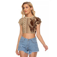 Women's Day Samoa Malu Tattoo Inspired Mix Teuila Raglan Cropped T Shirt Vintage Tapa