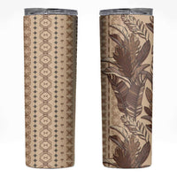 Women's Day Samoa Malu Tattoo Inspired Mix Teuila Skinny Tumbler Vintage Tapa LT7 Beige - Polynesian Pride