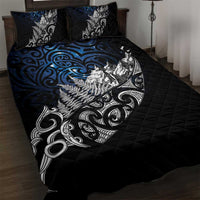 Maori Matariki Quilt Bed Set Landscape Styled Fern - Galaxy LT7 Black - Polynesian Pride
