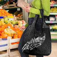 Maori Matariki Grocery Bag Landscape Styled Fern - Monochrome