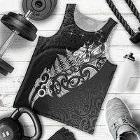 Maori Matariki Men Tank Top Landscape Styled Fern - Monochrome