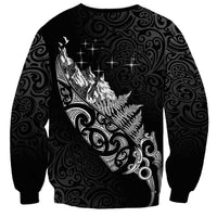 Maori Matariki Sweatshirt Landscape Styled Fern - Monochrome LT7 - Polynesian Pride