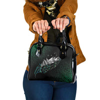 Maori Matariki Shoulder Handbag Landscape Styled Fern - Paua Shell