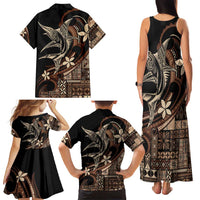 Samoa Manuia le Aso Tuto'atasi Family Matching Tank Maxi Dress and Hawaiian Shirt Siapo Mamanu Mix Tatau Marlin LT7 - Polynesian Pride