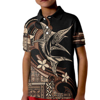 Samoa Manuia le Aso Tuto'atasi Kid Polo Shirt Siapo Mamanu Mix Tatau Marlin LT7 Kid Black - Polynesian Pride