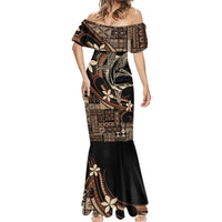 Samoa Manuia le Aso Tuto'atasi Mermaid Dress Siapo Mamanu Mix Tatau Marlin LT7 - Polynesian Pride