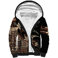 Samoa Manuia le Aso Tuto'atasi Sherpa Hoodie Siapo Mamanu Mix Tatau Marlin LT7 Unisex Black - Polynesian Pride