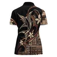 Samoa Manuia le Aso Tuto'atasi Women Polo Shirt Siapo Mamanu Mix Tatau Marlin LT7 - Polynesian Pride