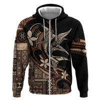 Samoa Manuia le Aso Tuto'atasi Zip Hoodie Siapo Mamanu Mix Tatau Marlin LT7 Zip Hoodie Black - Polynesian Pride