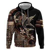 Samoa Manuia le Aso Tuto'atasi Zip Hoodie Siapo Mamanu Mix Tatau Marlin LT7 Pullover Hoodie Black - Polynesian Pride