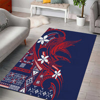 Samoa Manuia le Aso Tuto'atasi Area Rug Siapo Mamanu Mix Tatau Marlin - Flag Color LT7 - Polynesian Pride