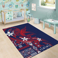 Samoa Manuia le Aso Tuto'atasi Area Rug Siapo Mamanu Mix Tatau Marlin - Flag Color LT7 - Polynesian Pride