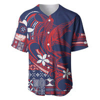 Samoa Manuia le Aso Tuto'atasi Baseball Jersey Siapo Mamanu Mix Tatau Marlin - Flag Color LT7 Blue - Polynesian Pride