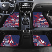 Samoa Manuia le Aso Tuto'atasi Car Mats Siapo Mamanu Mix Tatau Marlin - Flag Color LT7 Set 4pcs Blue - Polynesian Pride