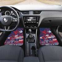 Samoa Manuia le Aso Tuto'atasi Car Mats Siapo Mamanu Mix Tatau Marlin - Flag Color LT7 Set 2pcs - Front Blue - Polynesian Pride