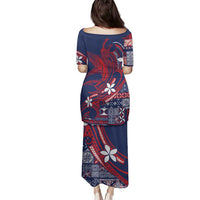 Samoa Manuia le Aso Tuto'atasi Family Matching Puletasi and Hawaiian Shirt Siapo Mamanu Mix Tatau Marlin - Flag Color LT7 - Polynesian Pride