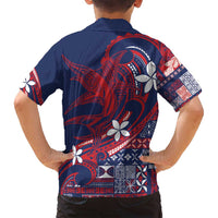 Samoa Manuia le Aso Tuto'atasi Family Matching Summer Maxi Dress and Hawaiian Shirt Siapo Mamanu Mix Tatau Marlin - Flag Color LT7 - Polynesian Pride