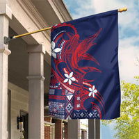 Samoa Manuia le Aso Tuto'atasi Garden Flag Siapo Mamanu Mix Tatau Marlin - Flag Color LT7 House Flag Blue - Polynesian Pride