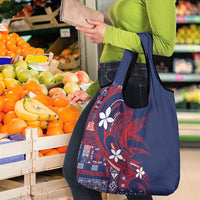 Samoa Manuia le Aso Tuto'atasi Grocery Bag Siapo Mamanu Mix Tatau Marlin - Flag Color LT7 - Polynesian Pride