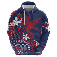 Samoa Manuia le Aso Tuto'atasi Hoodie Siapo Mamanu Mix Tatau Marlin - Flag Color LT7 - Polynesian Pride