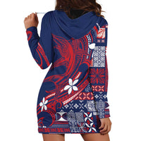 Samoa Manuia le Aso Tuto'atasi Hoodie Dress Siapo Mamanu Mix Tatau Marlin - Flag Color LT7 - Polynesian Pride