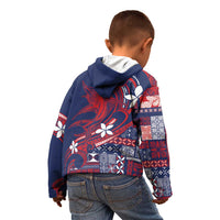 Samoa Manuia le Aso Tuto'atasi Kid Hoodie Siapo Mamanu Mix Tatau Marlin - Flag Color LT7 - Polynesian Pride
