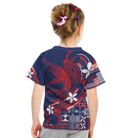 Samoa Manuia le Aso Tuto'atasi Kid T Shirt Siapo Mamanu Mix Tatau Marlin - Flag Color LT7 - Polynesian Pride
