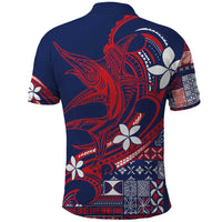 Samoa Manuia le Aso Tuto'atasi Polo Shirt Siapo Mamanu Mix Tatau Marlin - Flag Color LT7 - Polynesian Pride