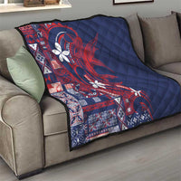 Samoa Manuia le Aso Tuto'atasi Quilt Siapo Mamanu Mix Tatau Marlin - Flag Color LT7 - Polynesian Pride