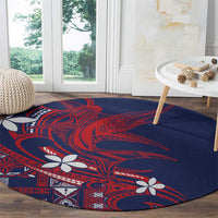 Samoa Manuia le Aso Tuto'atasi Round Carpet Siapo Mamanu Mix Tatau Marlin - Flag Color LT7 - Polynesian Pride