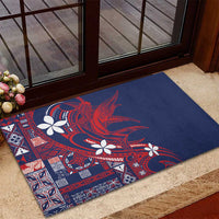 Samoa Manuia le Aso Tuto'atasi Rubber Doormat Siapo Mamanu Mix Tatau Marlin - Flag Color LT7 - Polynesian Pride